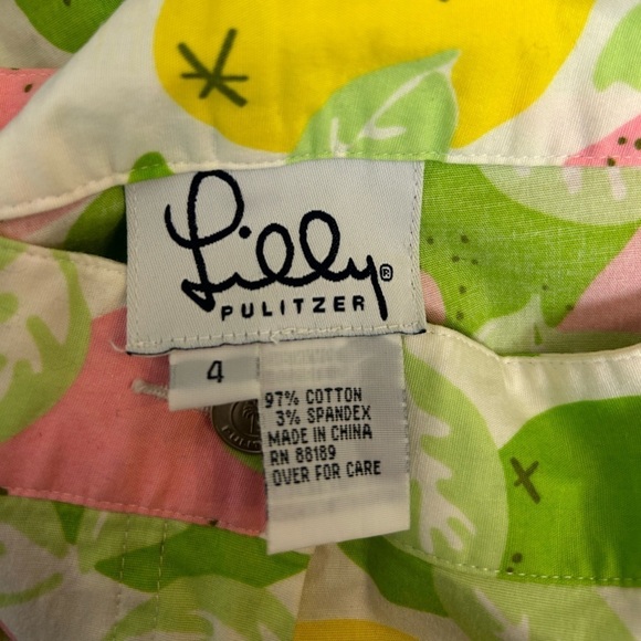 LILLY Pulitzer Lemonade Orange Blossom High Rise Shorts Rare Classic Vintage 4 - Picture 7 of 8